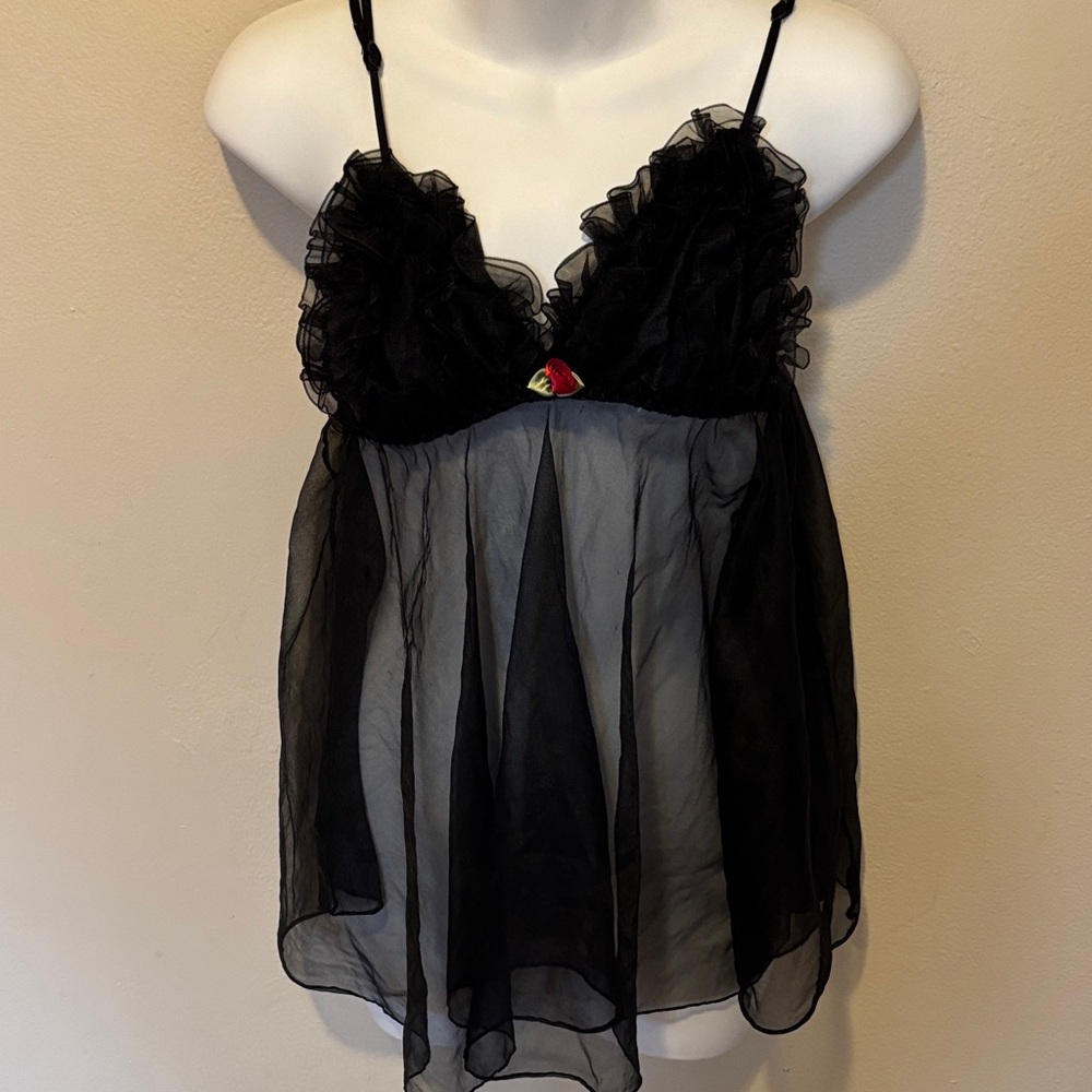 Elegant Black Sheer Babydoll Lingerie
